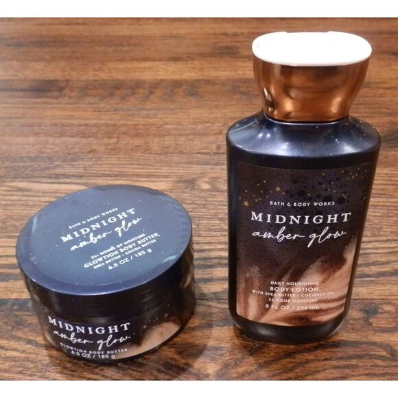 Bath & Body Works Amber Glow Body Lotion & Butter Lot of 2 - Picture 1 of 1